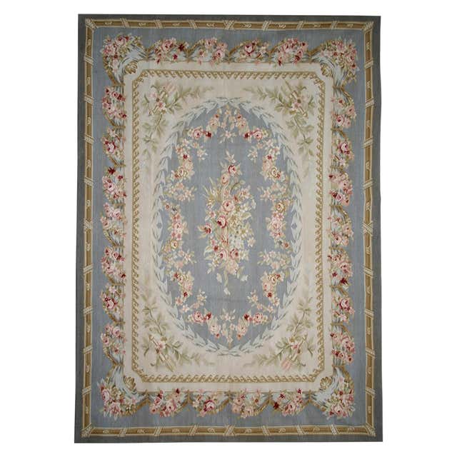 Vintage French Aubusson Rug with Romantic Rococo Style For Sale at ...