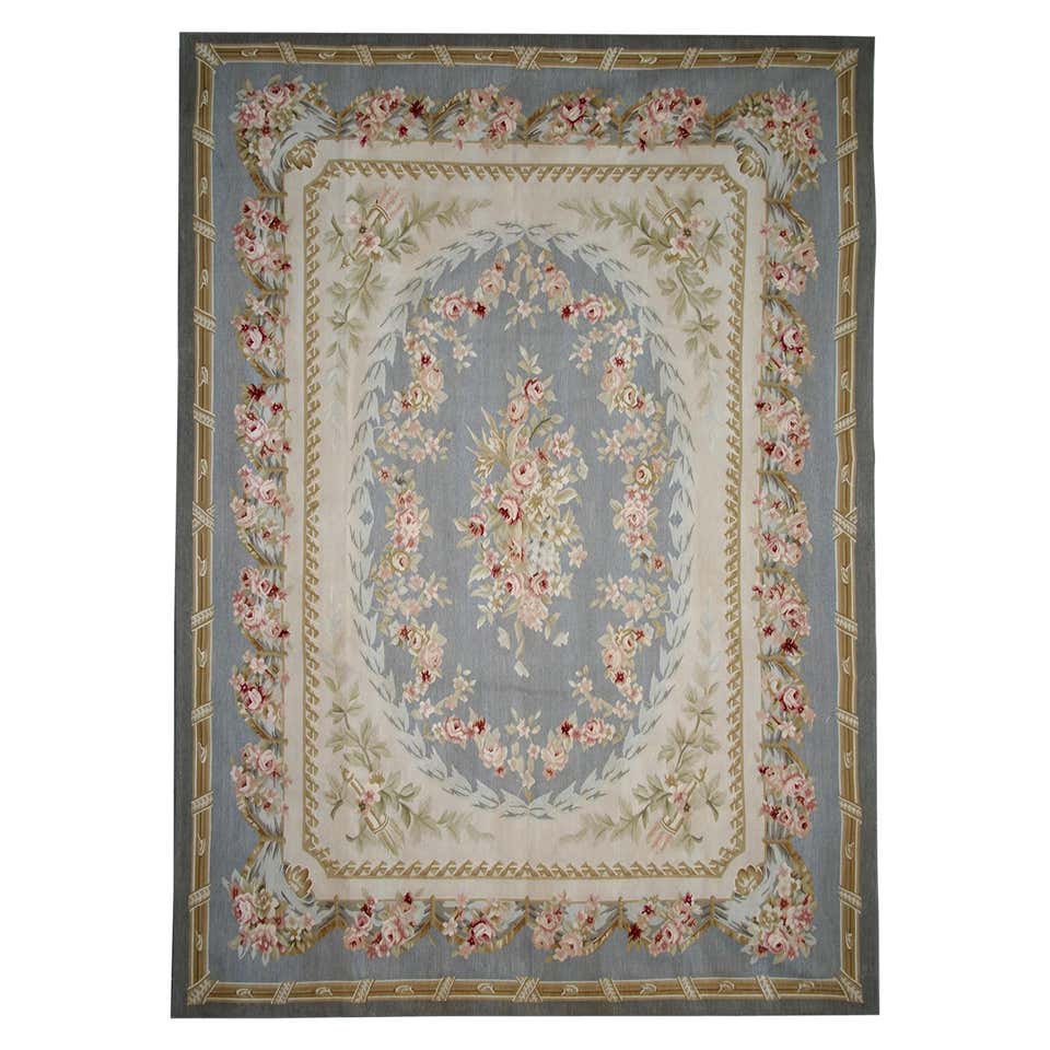 Vintage French Aubusson Rug with Romantic Rococo Style For Sale at ...
