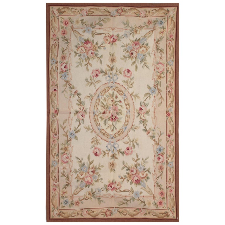 Vintage Aubusson Style Rug Tapestry French Style Floral