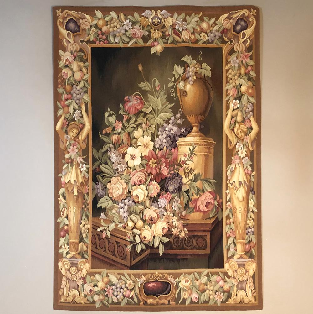 Vintage-Wandteppich im Aubusson-Stil (Handgefertigt) im Angebot