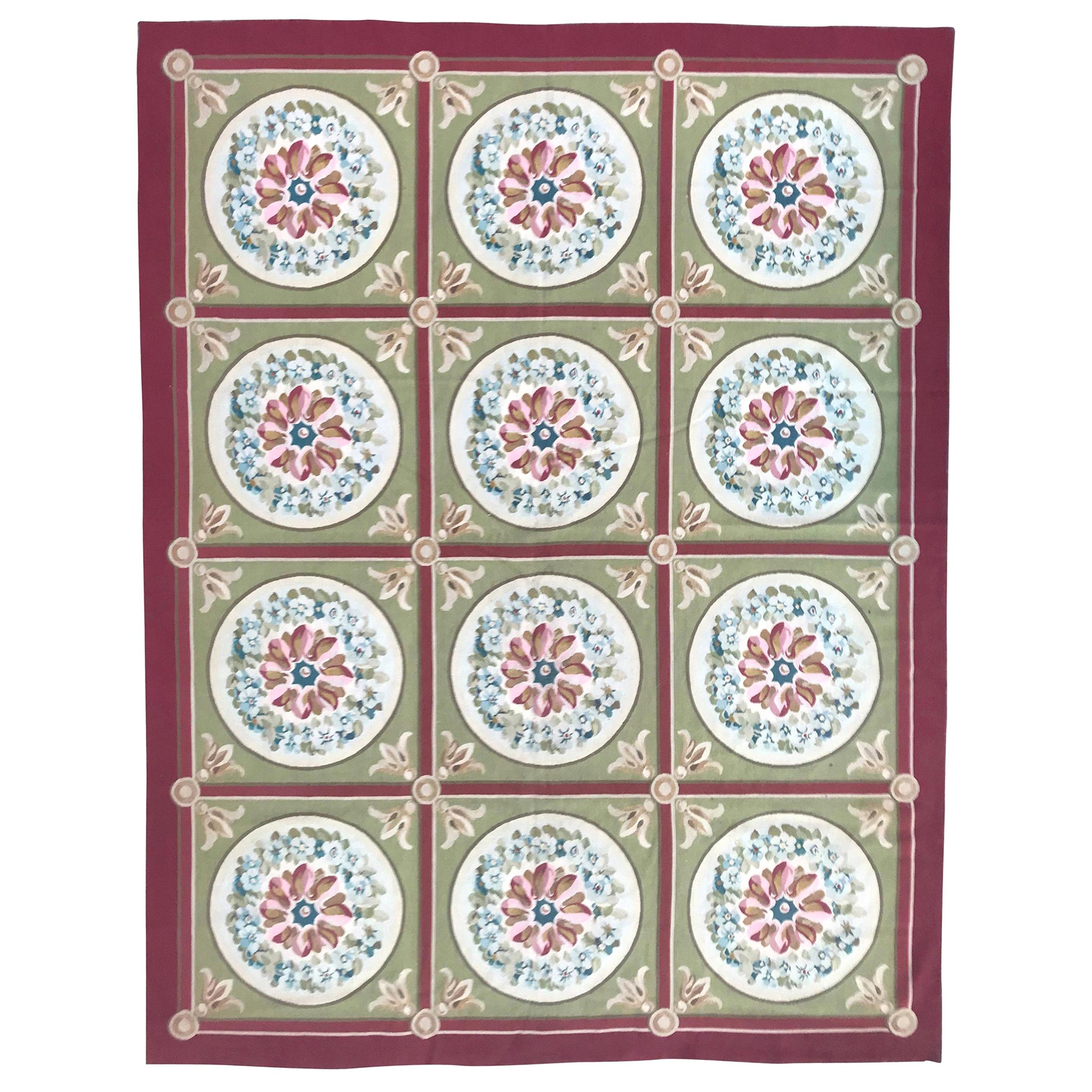 Vintage Aubusson Style Woven Rug