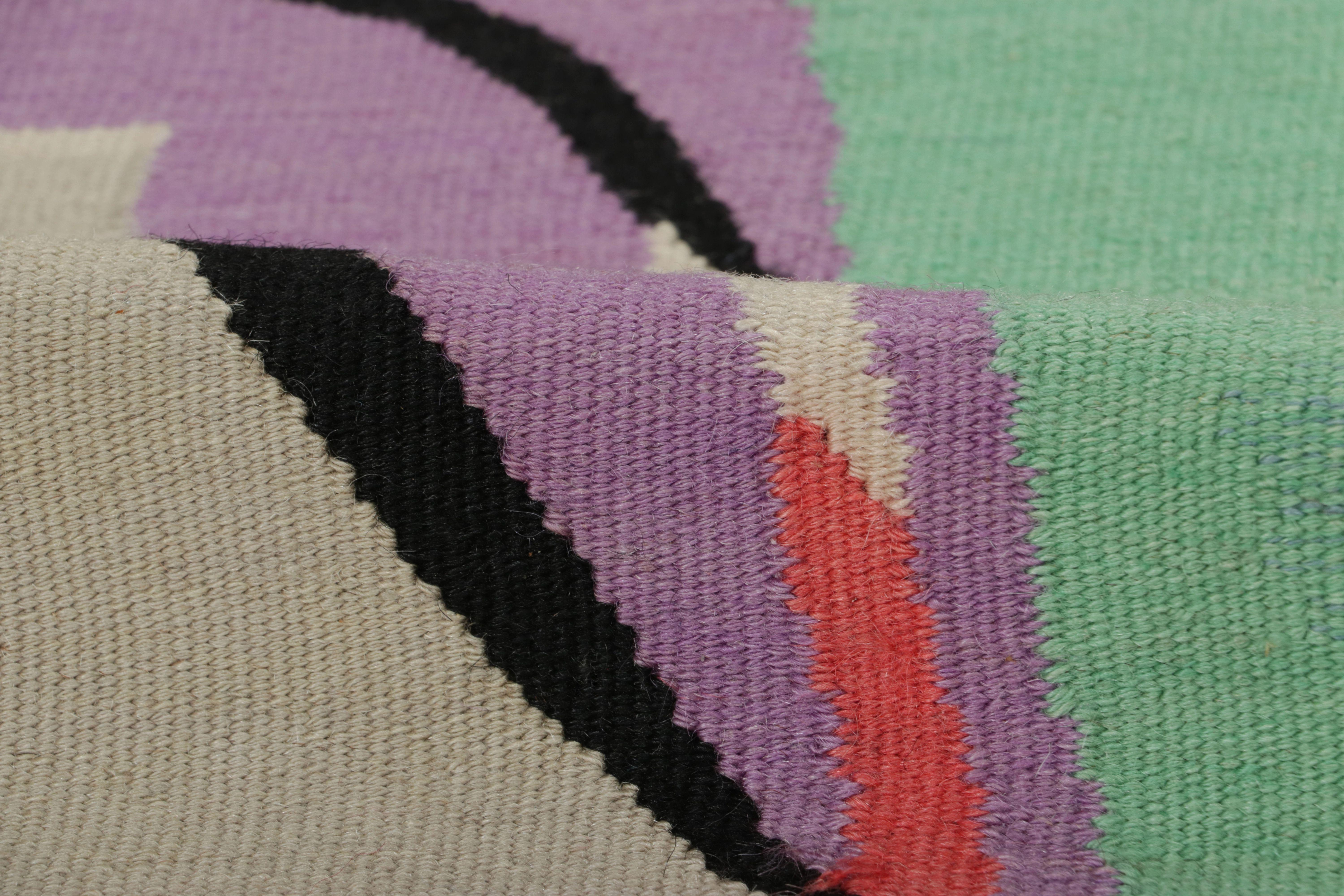 Tapisserie vintage d'Aubusson en bleu avec motifs abstraits - Rug & Kilim Bon état - En vente à Long Island City, NY