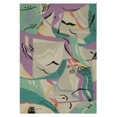 Vintage Aubusson Wandteppich in Blau mit abstrakten Mustern - Rug
Kilim