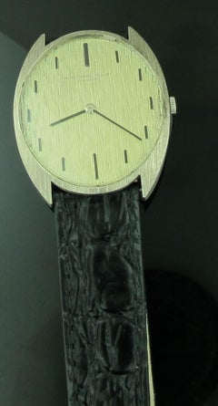 Vintage Audemars Piguet 18 Karat Gold Watch with Black Leather Strap