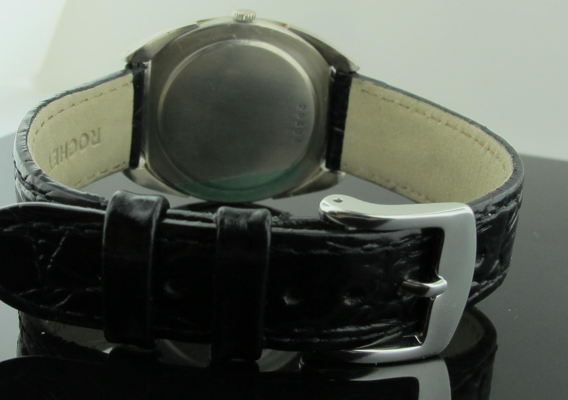 Vintage Audemars Piguet 18 Karat Gold Watch with Black Leather Strap 1