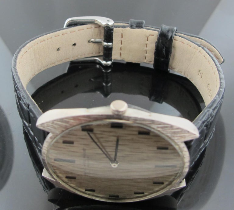 Vintage Audemars Piguet 18 Karat Gold Watch with Black Leather Strap