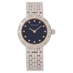 Vintage Audemars Piguet Montre habillée en or blanc 18 carats et diamants