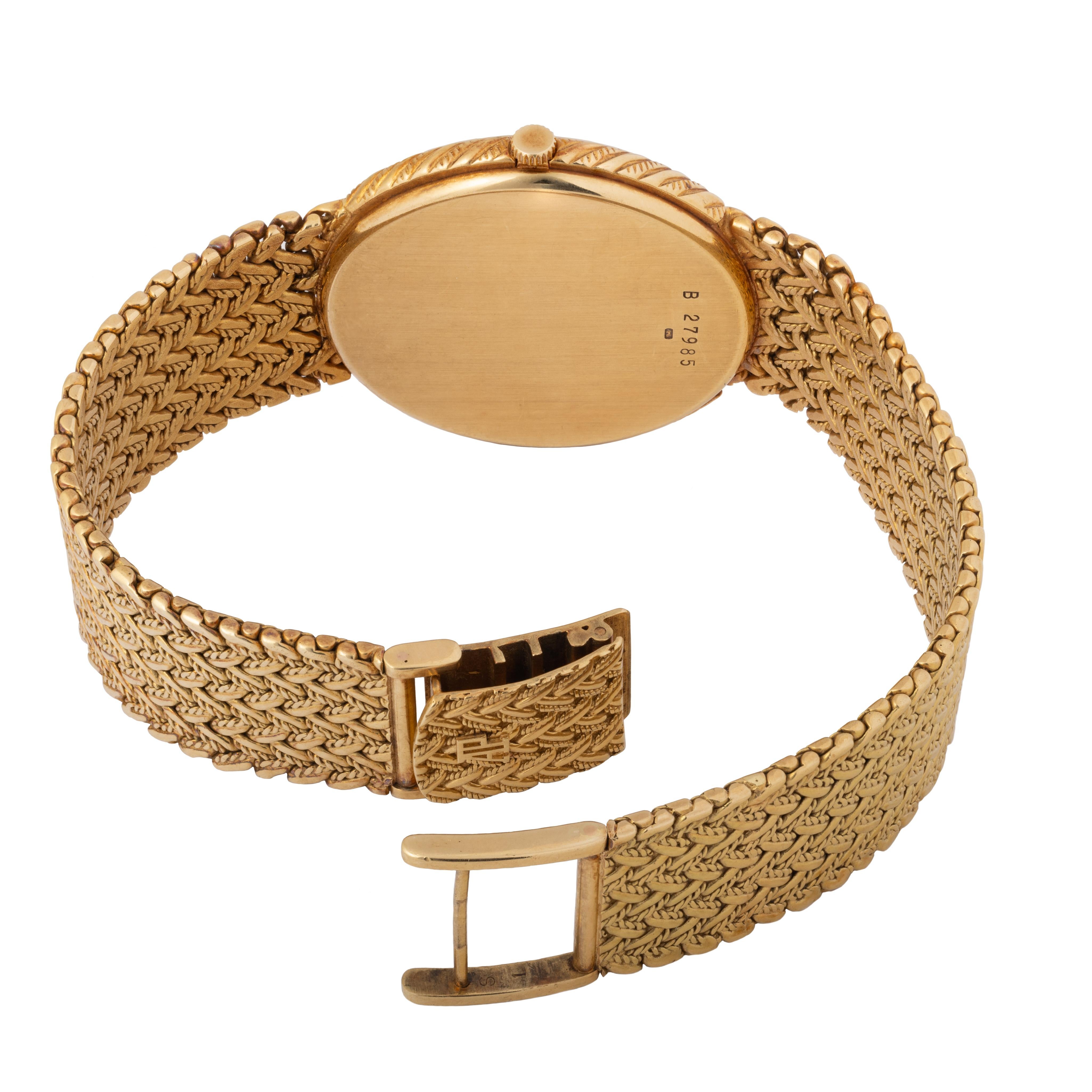 Women's or Men's Vintage Audemars Piguet 18 Karat Yellow Gold 33mm Diamond Integrated Woven