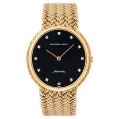 Vintage Audemars Piguet 18 Karat Yellow Gold 33mm Diamond Integrated Woven