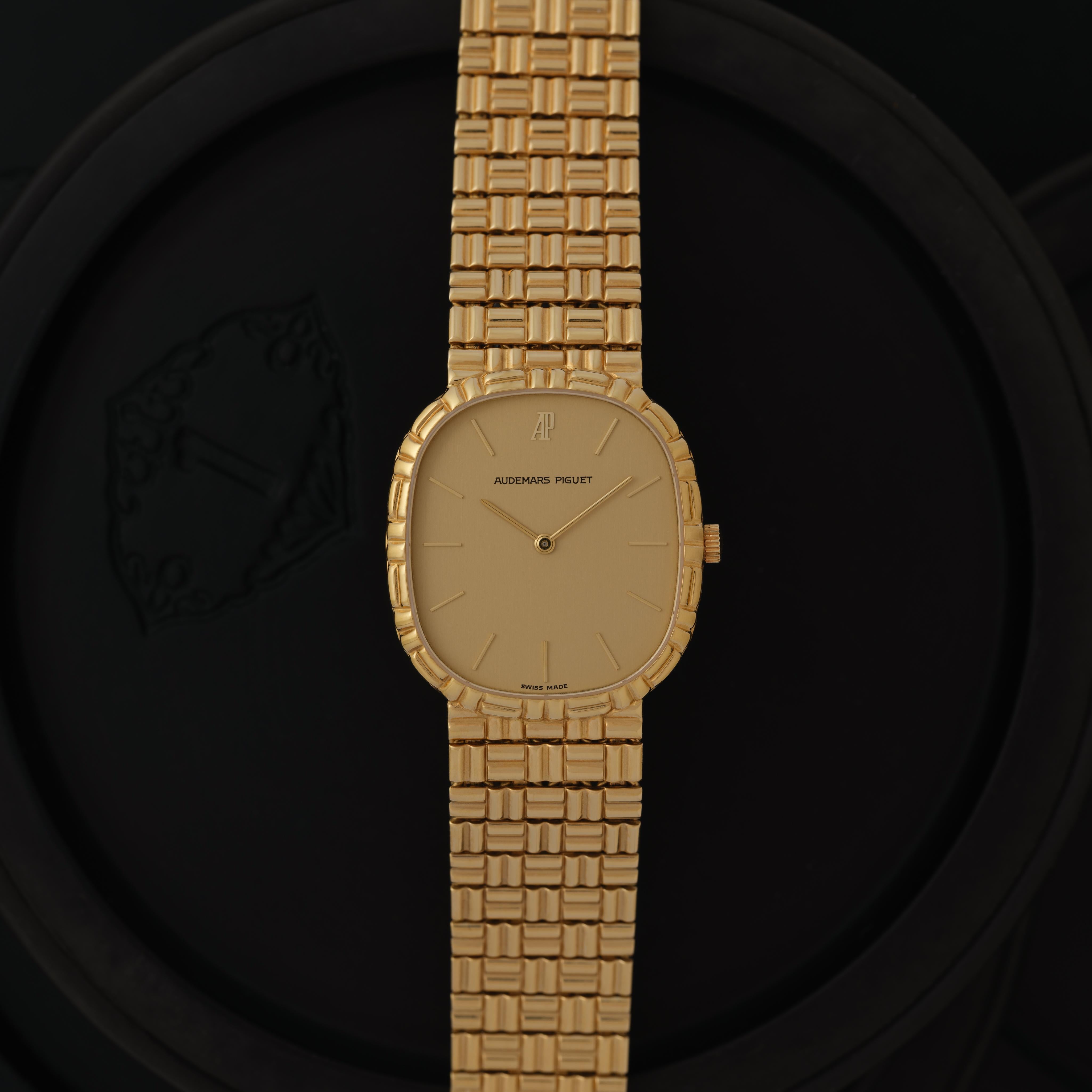 Vintage Audemars Piguet Bamboo Model BA4647/903 18k Yellow Gold, Manual Wind, Made in Switzerland. 89 grams fits up to a 6.5