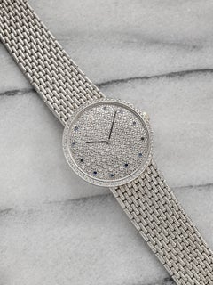 Vintage Audemars Piguet 18K White Gold 80s Diamond Pave Dial and Bezel Manual Wi