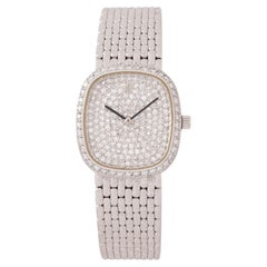 Vintage Audemars Piguet 18k White Gold and Pavè Diamond Dial and Bezel Watch