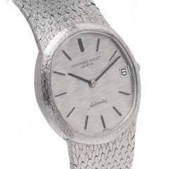 Vintage Audemars Piguet 18KT White Gold Automatic Integrated-Bracelet Wristwatch