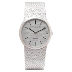 Vintage Audemars Piguet 18KT White Gold Automatic Integrated-Bracelet Wristwatch