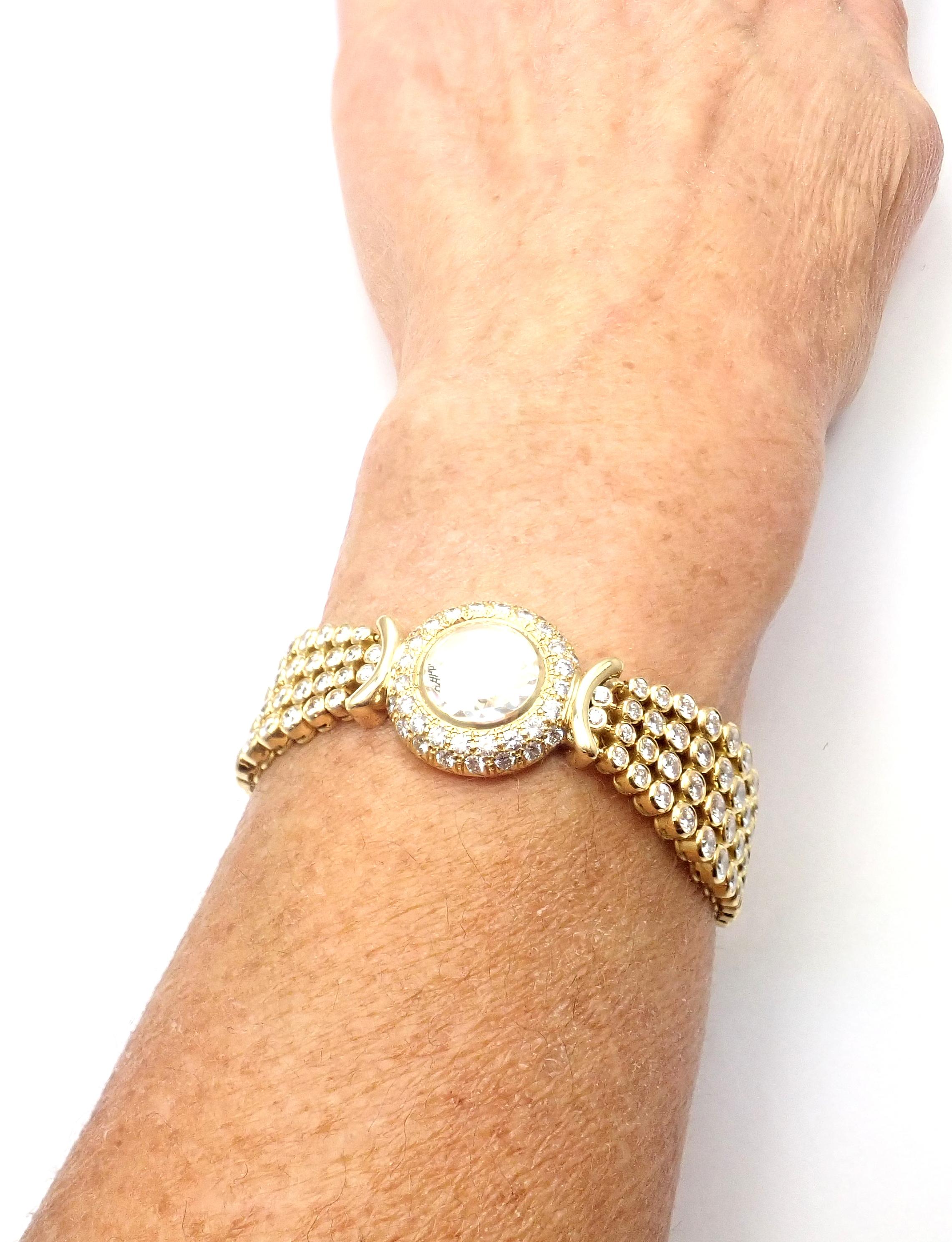 Vintage Audemars Piguet 8 Carat Diamond Yellow Gold Ladies Watch For Sale 3