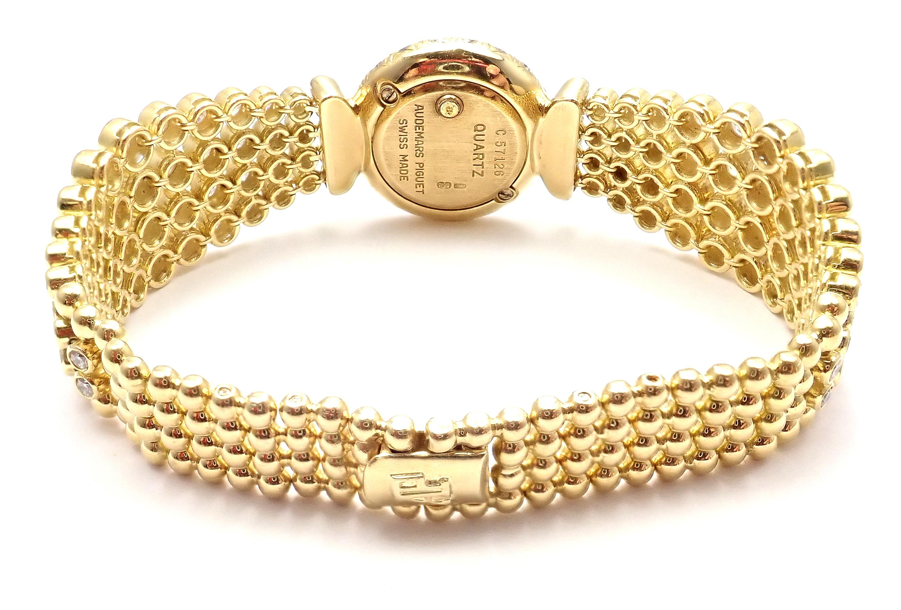 Audemars Piguet Montre vintage pour femme en or jaune avec diamants de 8 carats en vente 3