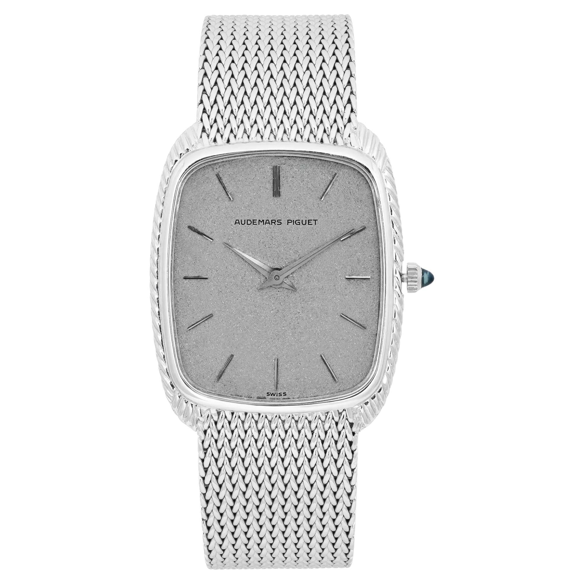 Vintage Audemars Piguet Cobra 18k White Gold Silver Dial Manual Unisex Watch 701 For Sale