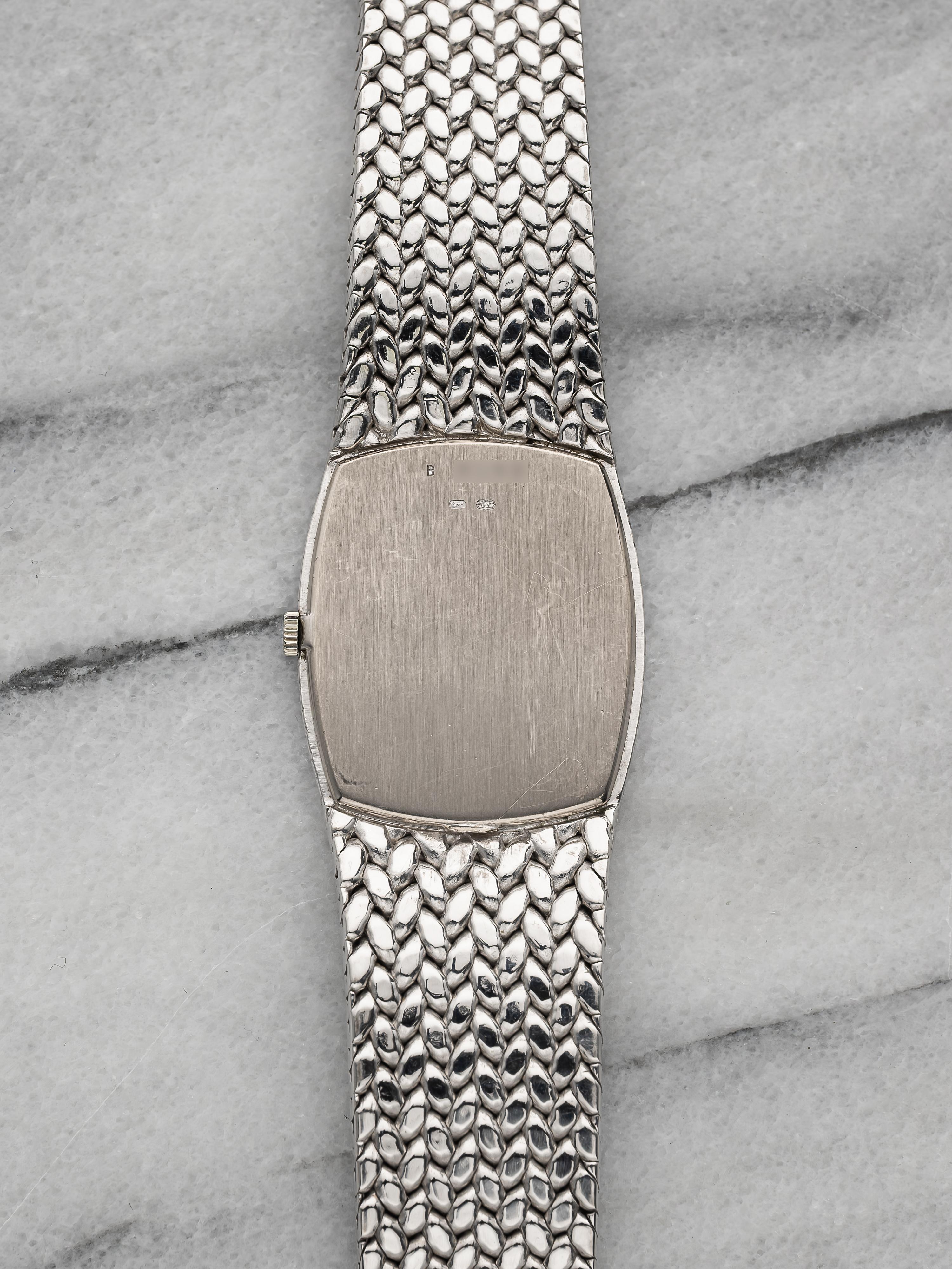 Vintage Audemars Piguet Cobra Esfera Diamante Azul 80s Oro Blanco 18K Viento Manual 2 Corte redondo en venta