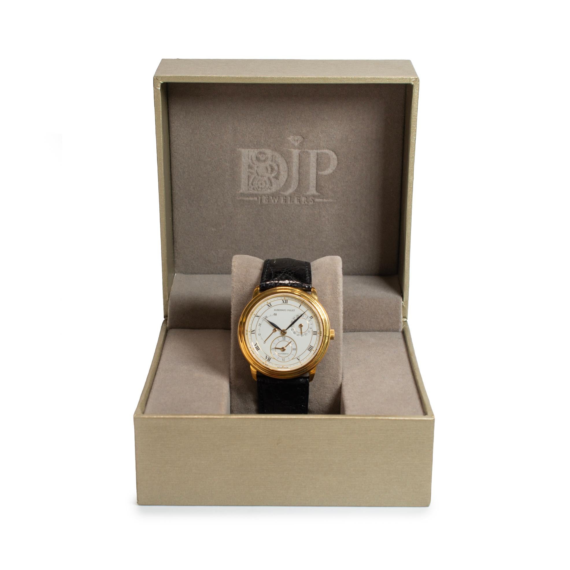 Orologio automatico d'epoca Audemars Piguet Dual Time 36MM 25685BA Calendario in oro 18K in vendita 6