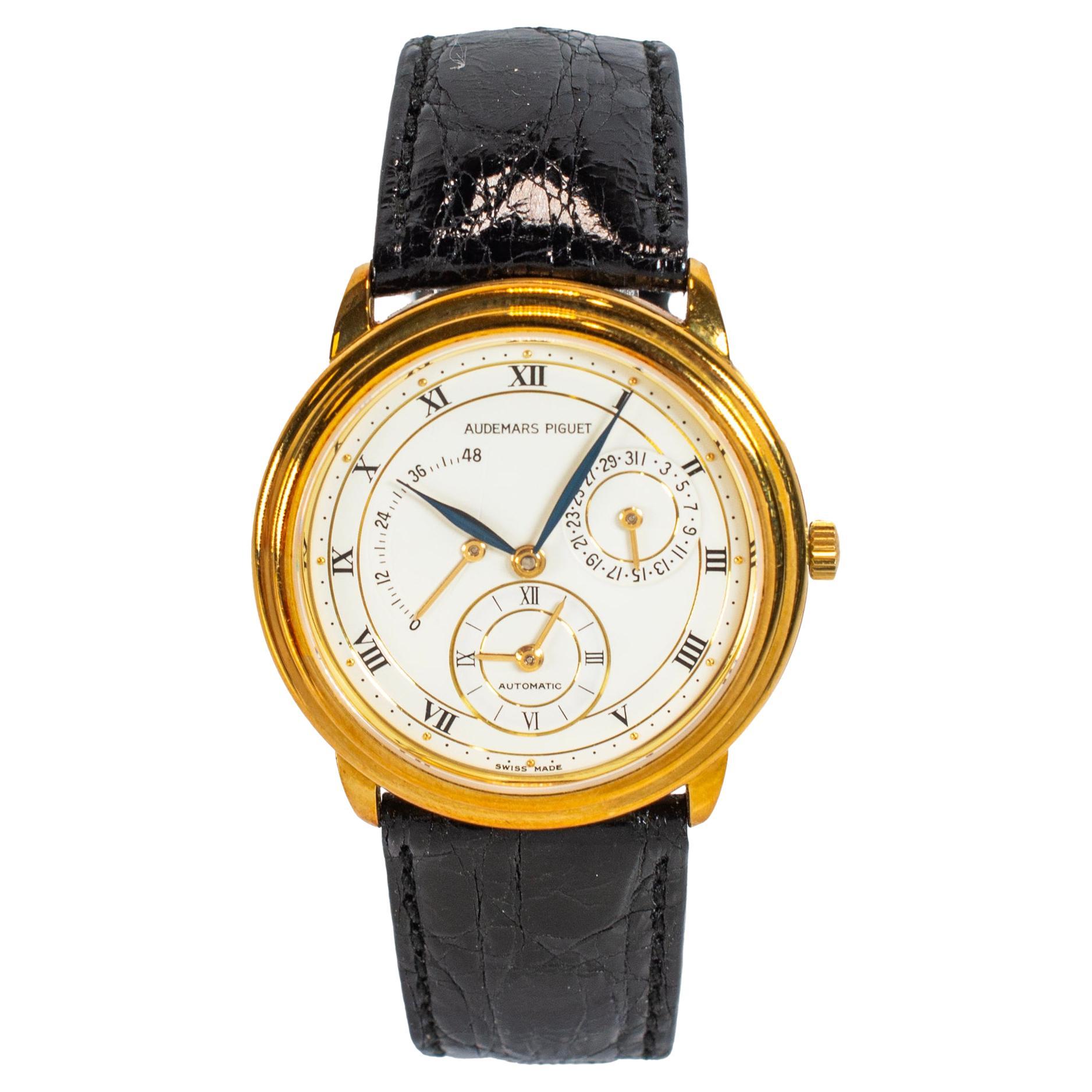 Orologio automatico d'epoca Audemars Piguet Dual Time 36MM 25685BA Calendario in oro 18K