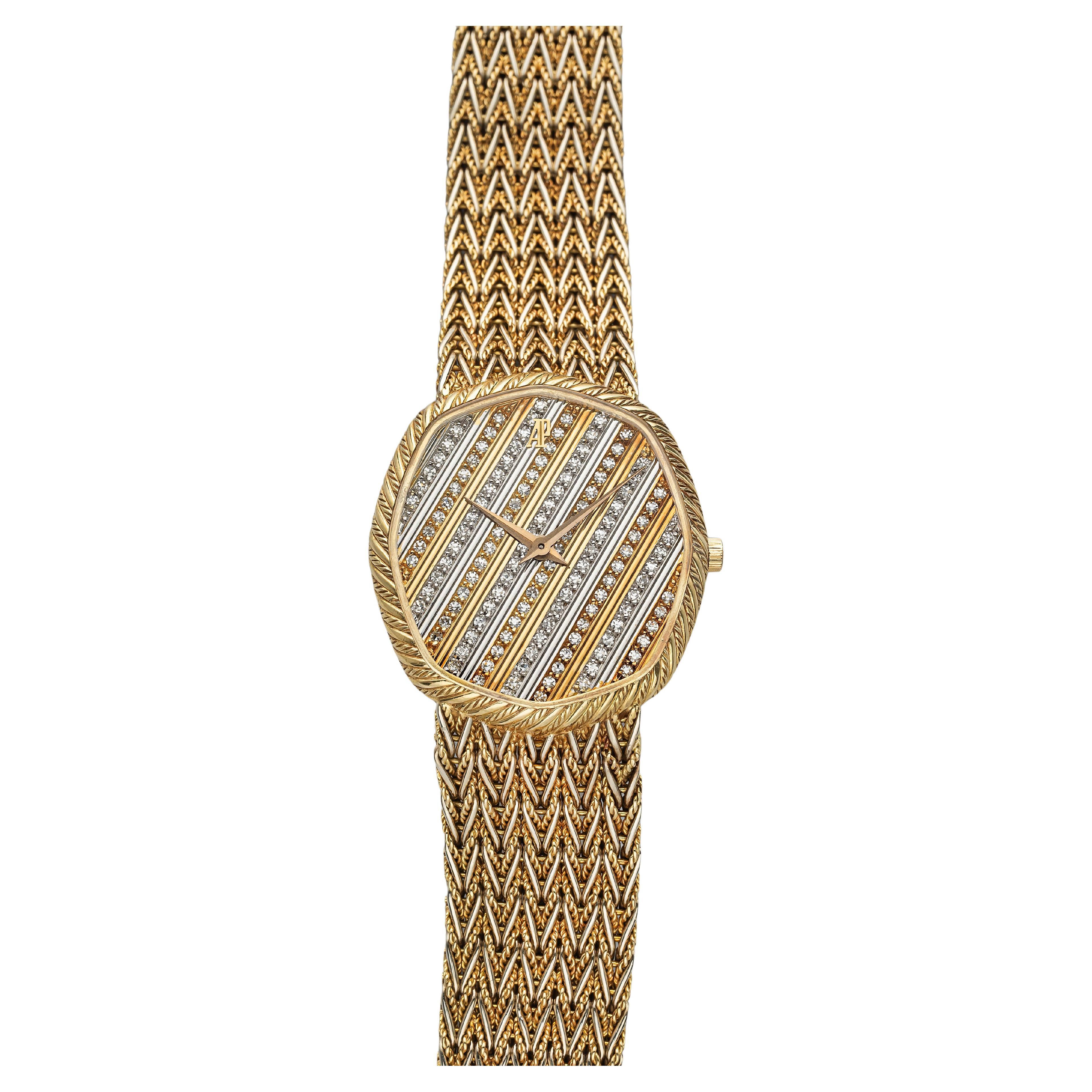 Vintage Audemars Piguet Ellipse 80s Diamond Two Tone Dial Manual Wind 30mm 18K Y