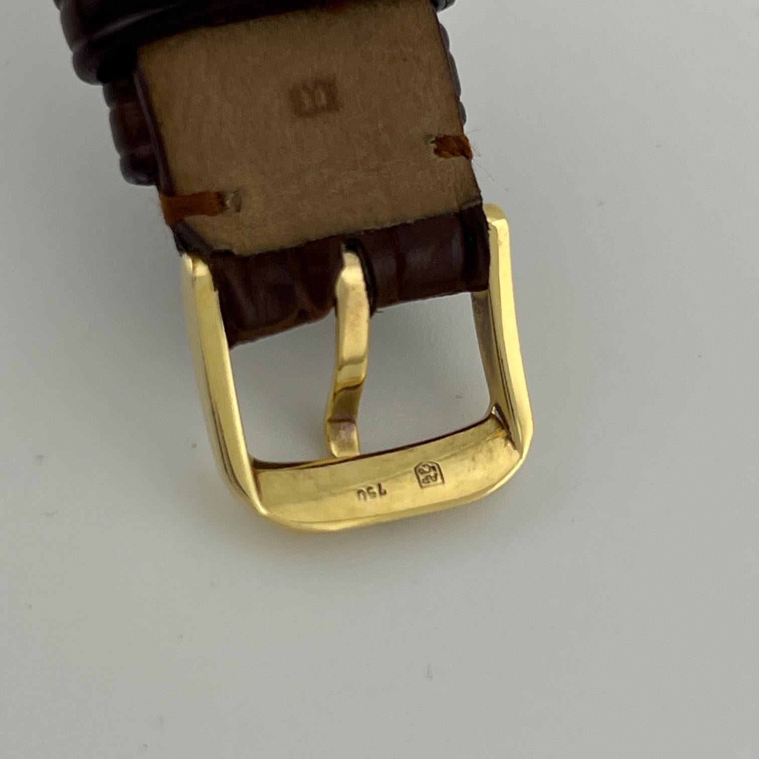 Vintage Audemars Piguet Extra Flat 14273 31mm 18k Gold Factory Diamond Bezel For Sale 4