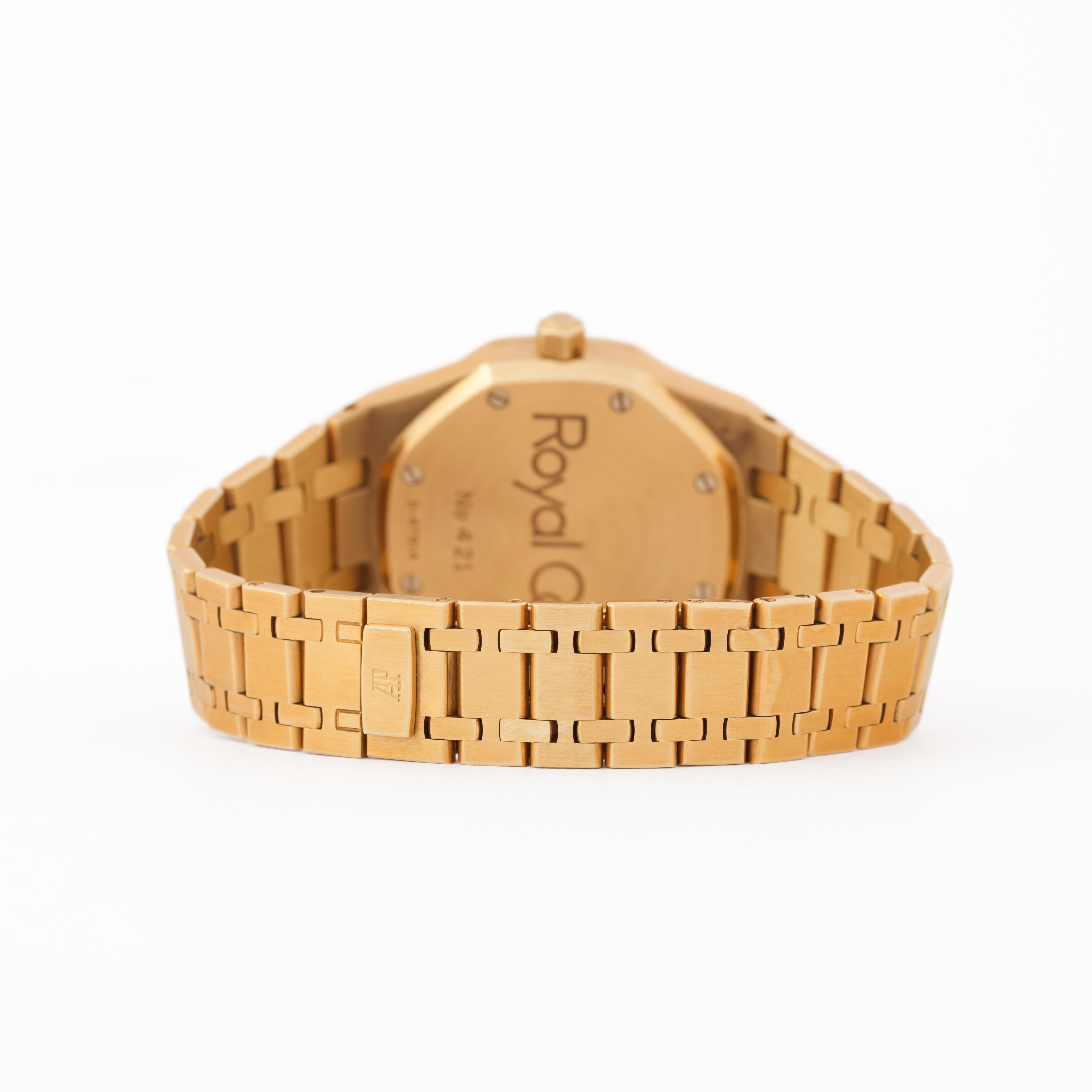 Vintage Audemars Piguet Model 25730BA 18 Karat Yellow Gold Automatic Papers For Sale 2