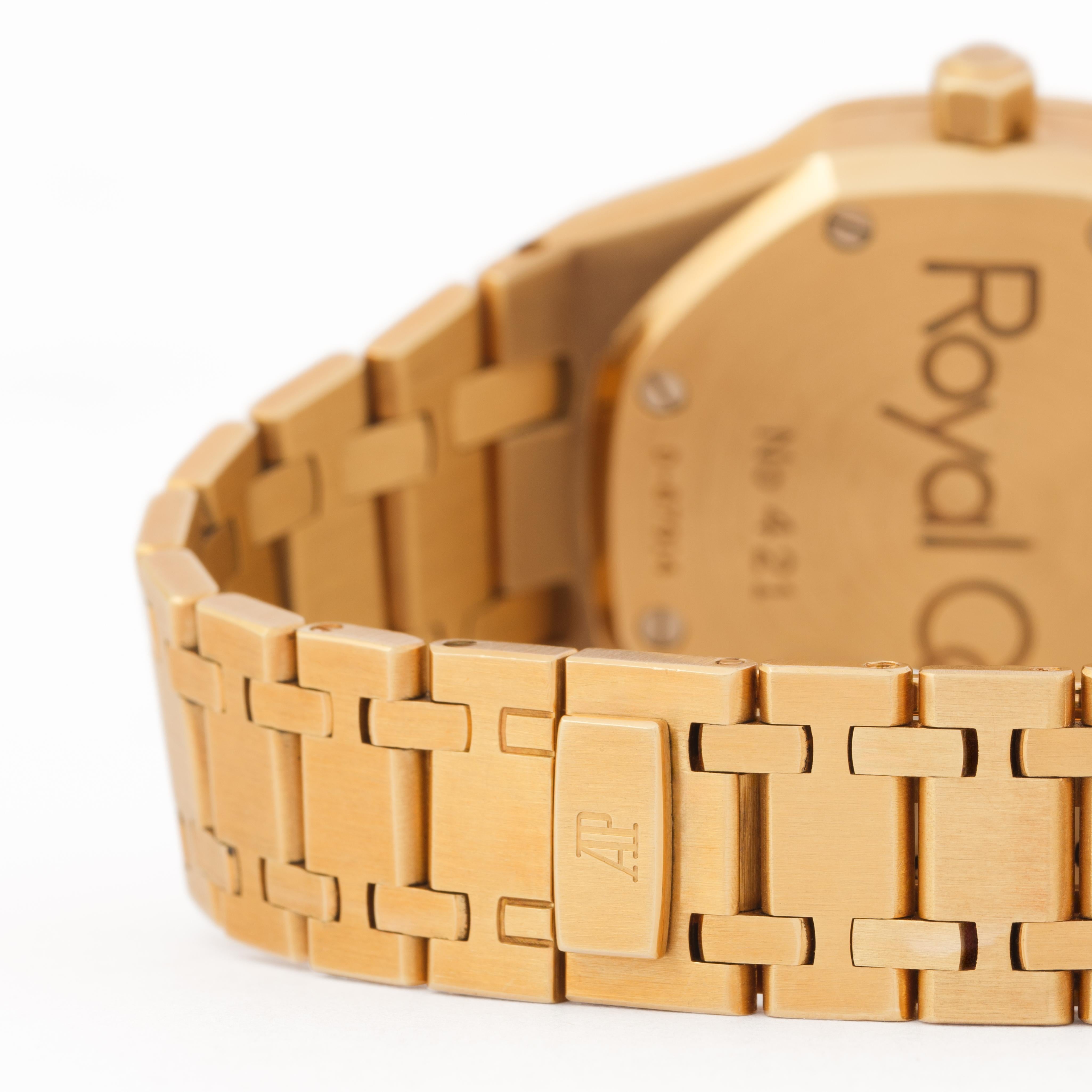 Vintage Audemars Piguet Model 25730BA 18 Karat Yellow Gold Automatic Papers For Sale 3