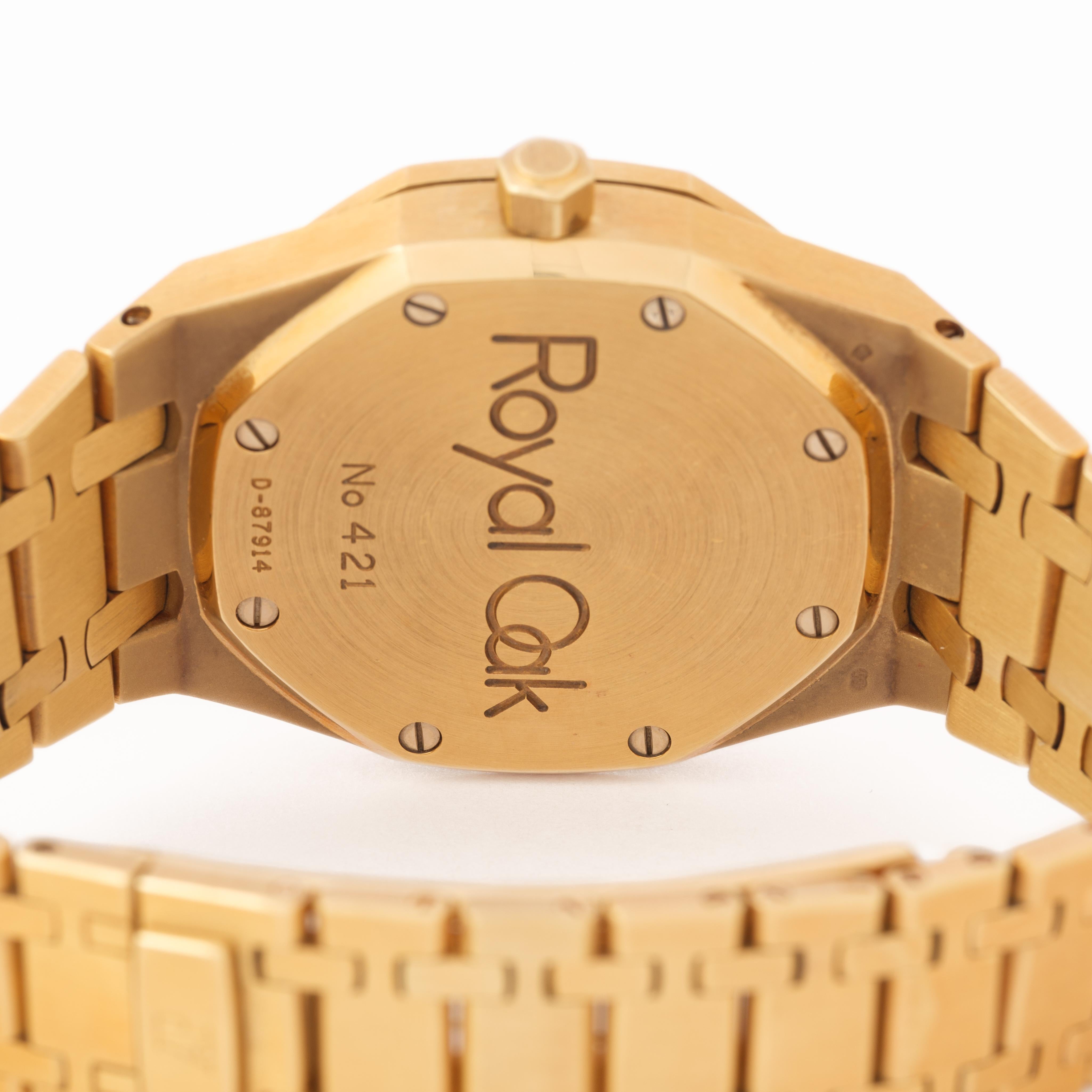 Vintage Audemars Piguet Model 25730BA 18 Karat Yellow Gold Automatic Papers For Sale 4