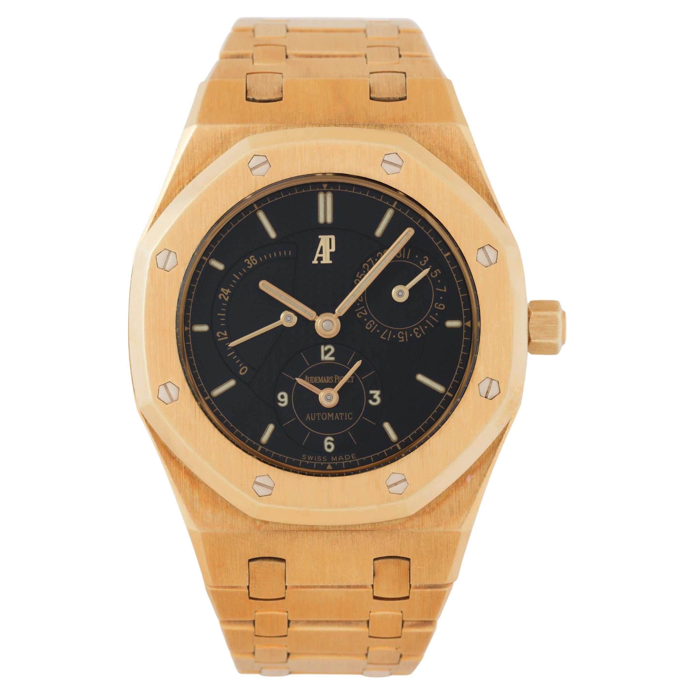 Vintage Audemars Piguet Model 25730BA 18 Karat Yellow Gold Automatic Papers In Excellent Condition For Sale In New York, NY