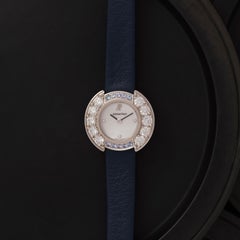 Vintage Audemars Piguet Model 67366BC 18 Karat White Gold Diamond Sapphire Watch