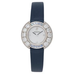 Vintage Audemars Piguet Model 67366BC 18 Karat White Gold Diamond Sapphire Watch