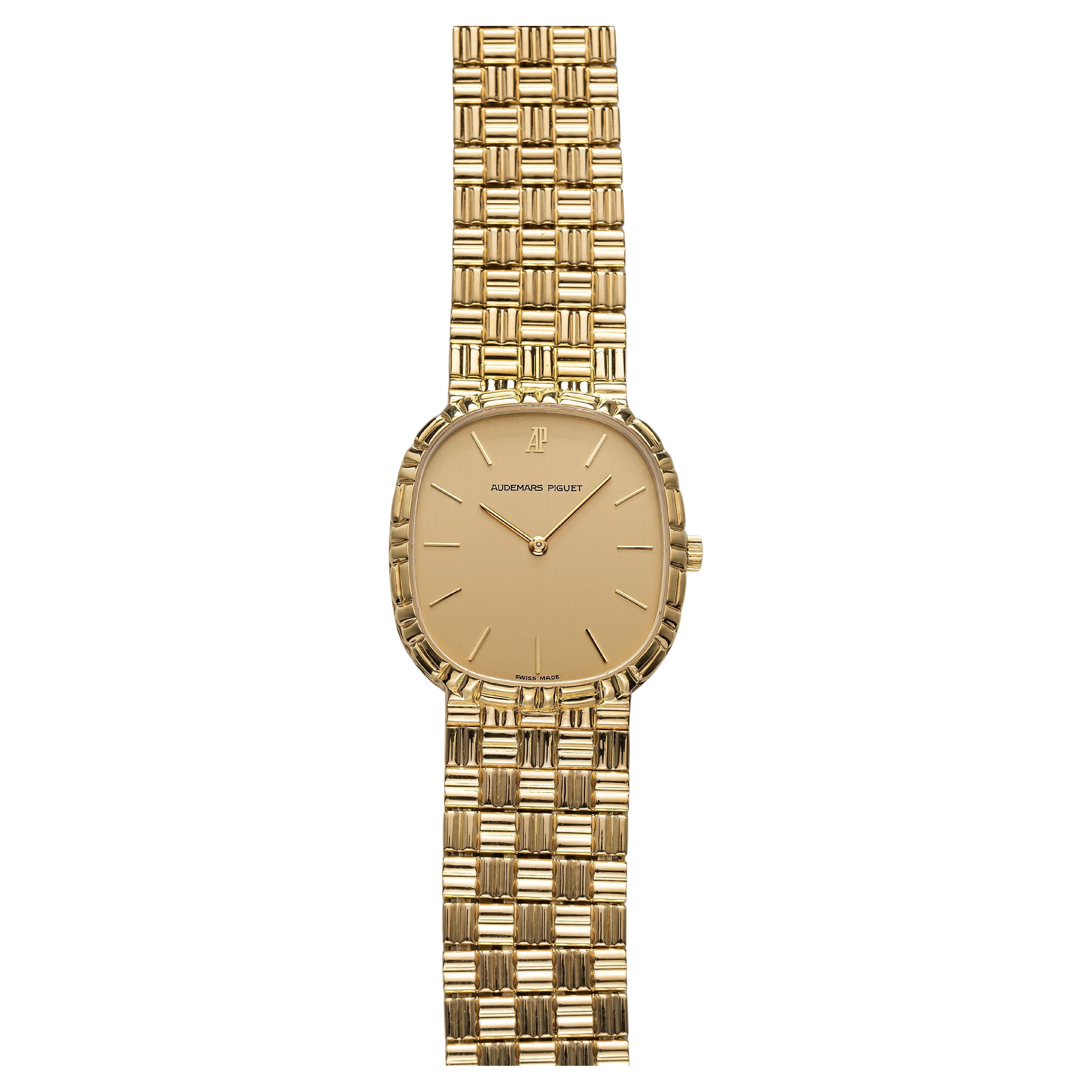 Vintage Audemars Piguet Puzzle 90s Champagne Dial Manual Wind 18K Gold 28mm Case