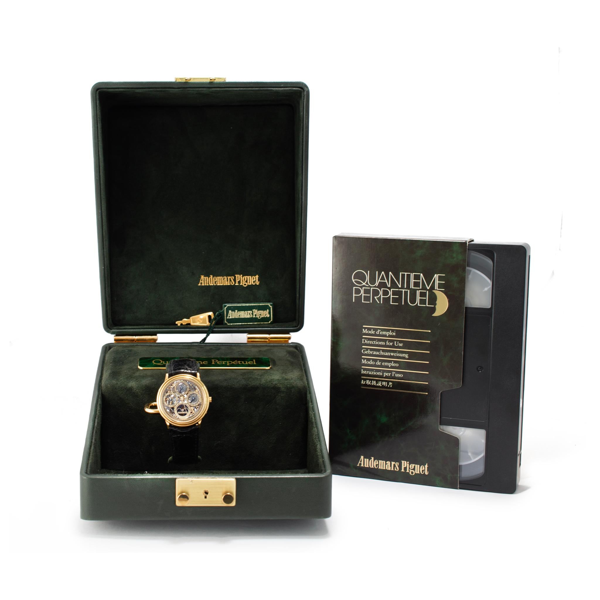 Vintage Audemars Piguet Quantieme Ewiger Kalender 25558BA Skelett Gold Uhr im Angebot 9