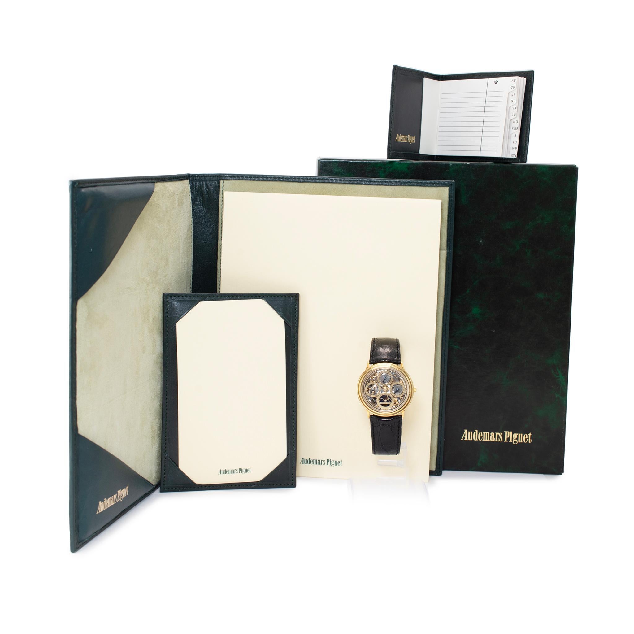 Vintage Audemars Piguet Quantieme Ewiger Kalender 25558BA Skelett Gold Uhr im Angebot 10