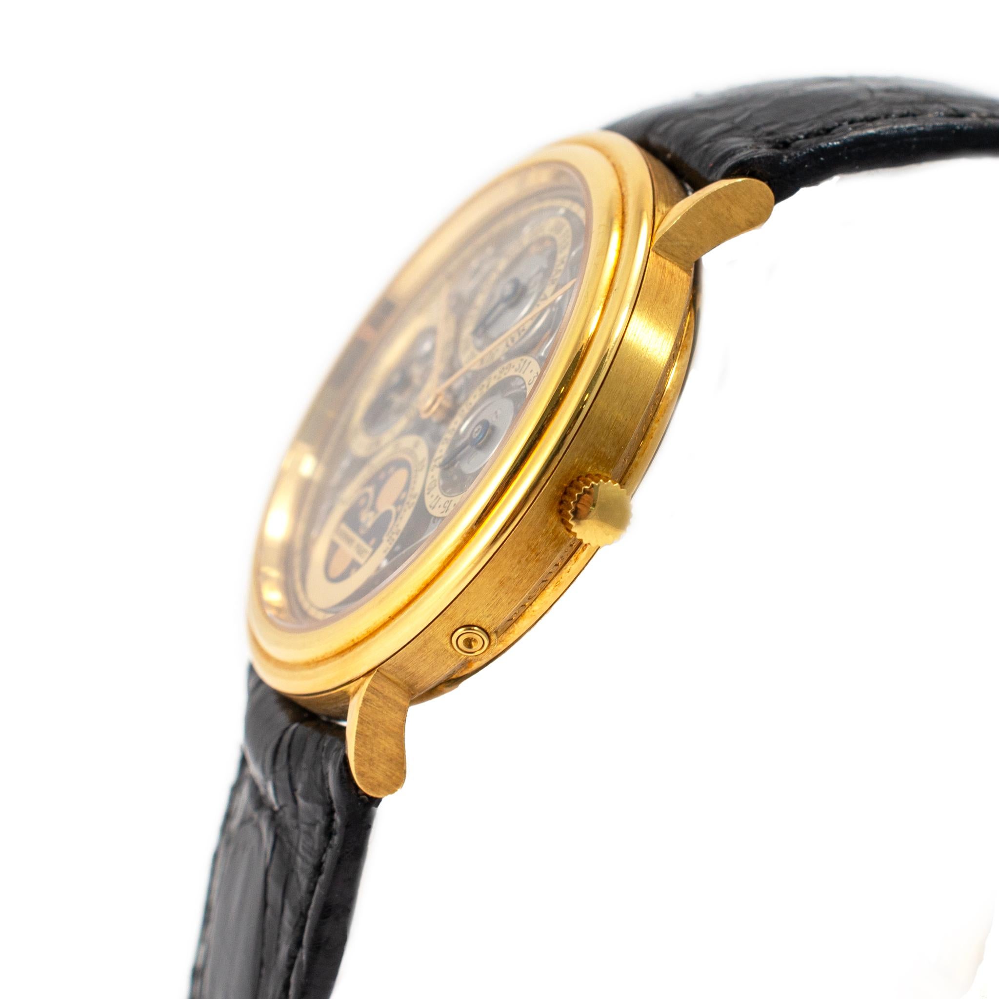 Vintage Audemars Piguet Quantieme Ewiger Kalender 25558BA Skelett Gold Uhr im Zustand „Hervorragend“ im Angebot in Houston, TX