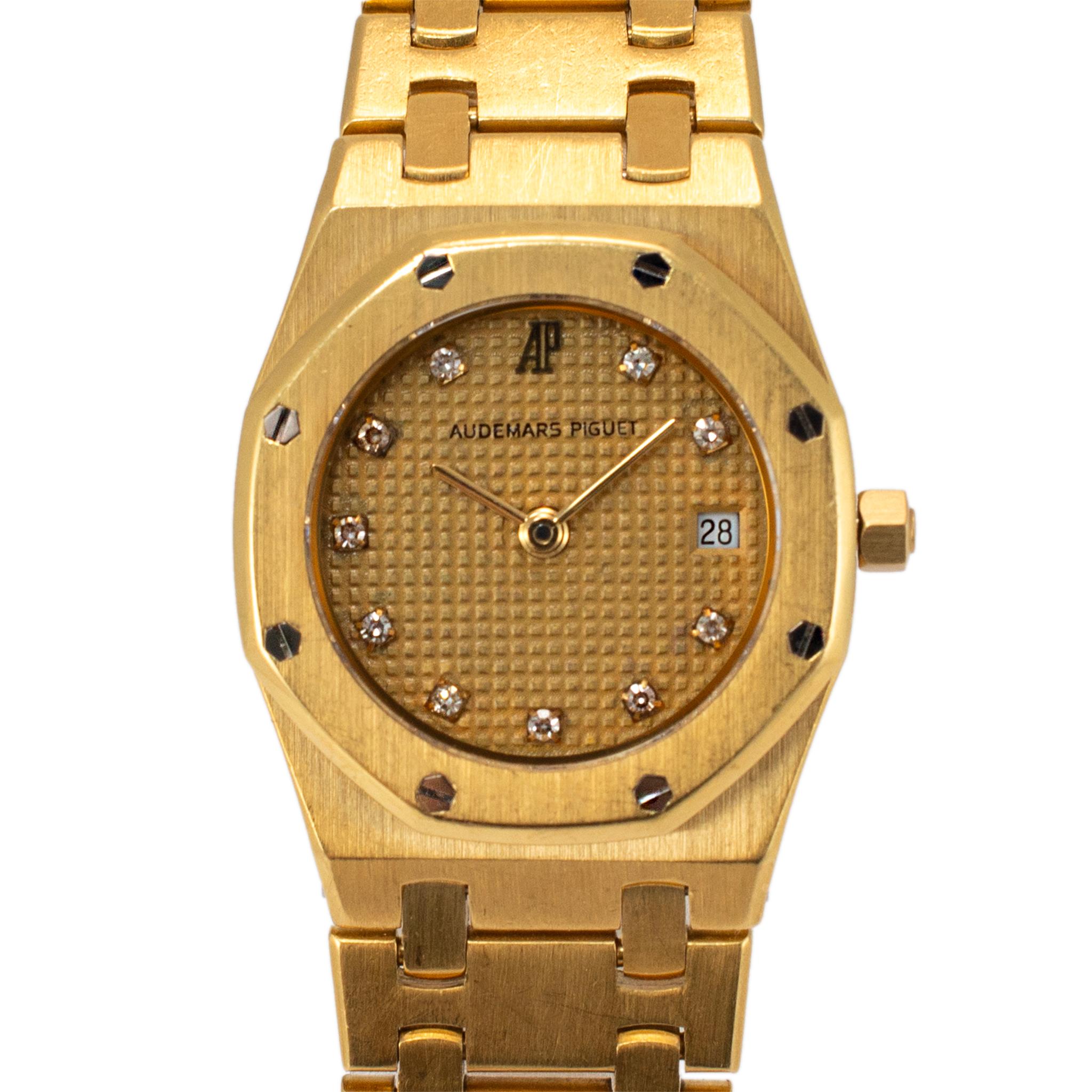 Vintage Audemars Piguet Royal Oak Lady 25MM 66270BA Diamant-Gelbgolduhr, Vintage Damen