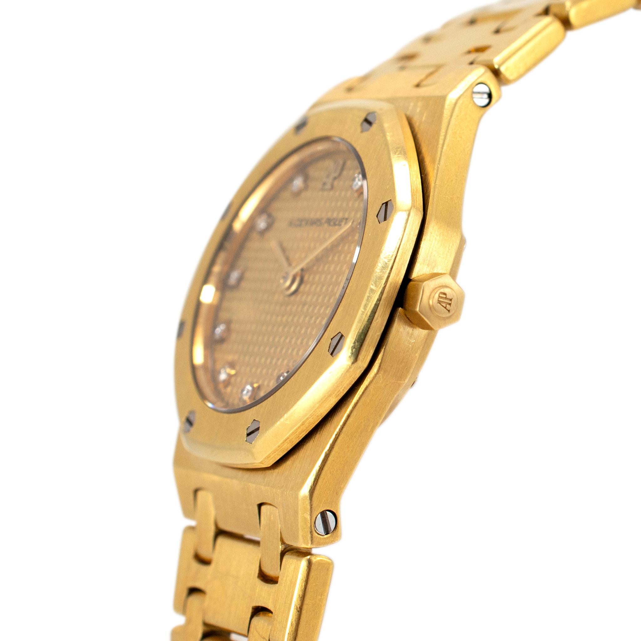 Vintage Audemars Piguet Royal Oak Lady 25MM 66270BA Diamant-Gelbgolduhr, Vintage 1