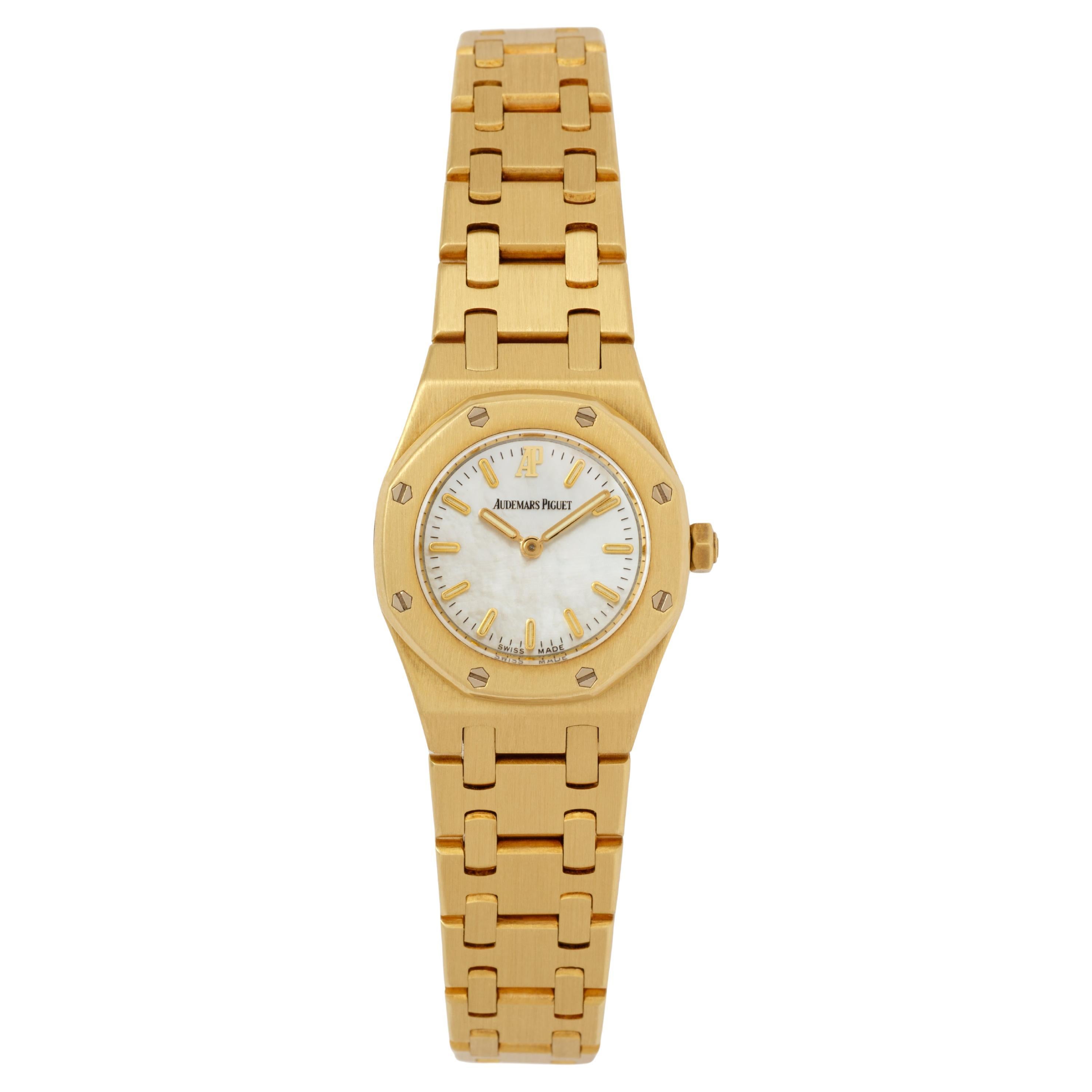 Vintage Audemars Piguet Royal Oak Mini 18 Karat Yellow Gold and Tahitian Pearl