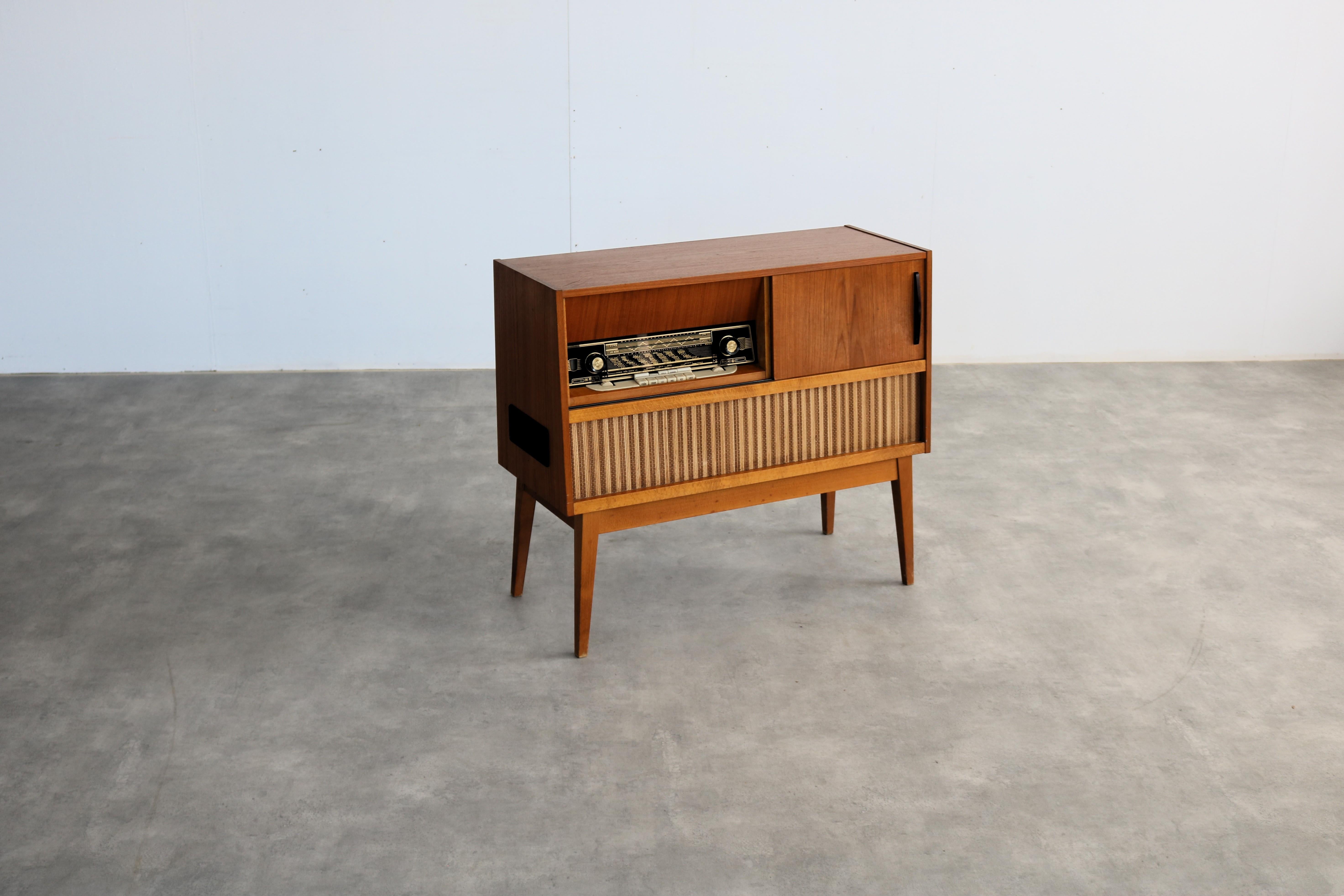 Swedish vintage audio furniture  radio  cabinet  1960s  Sweden For Sale