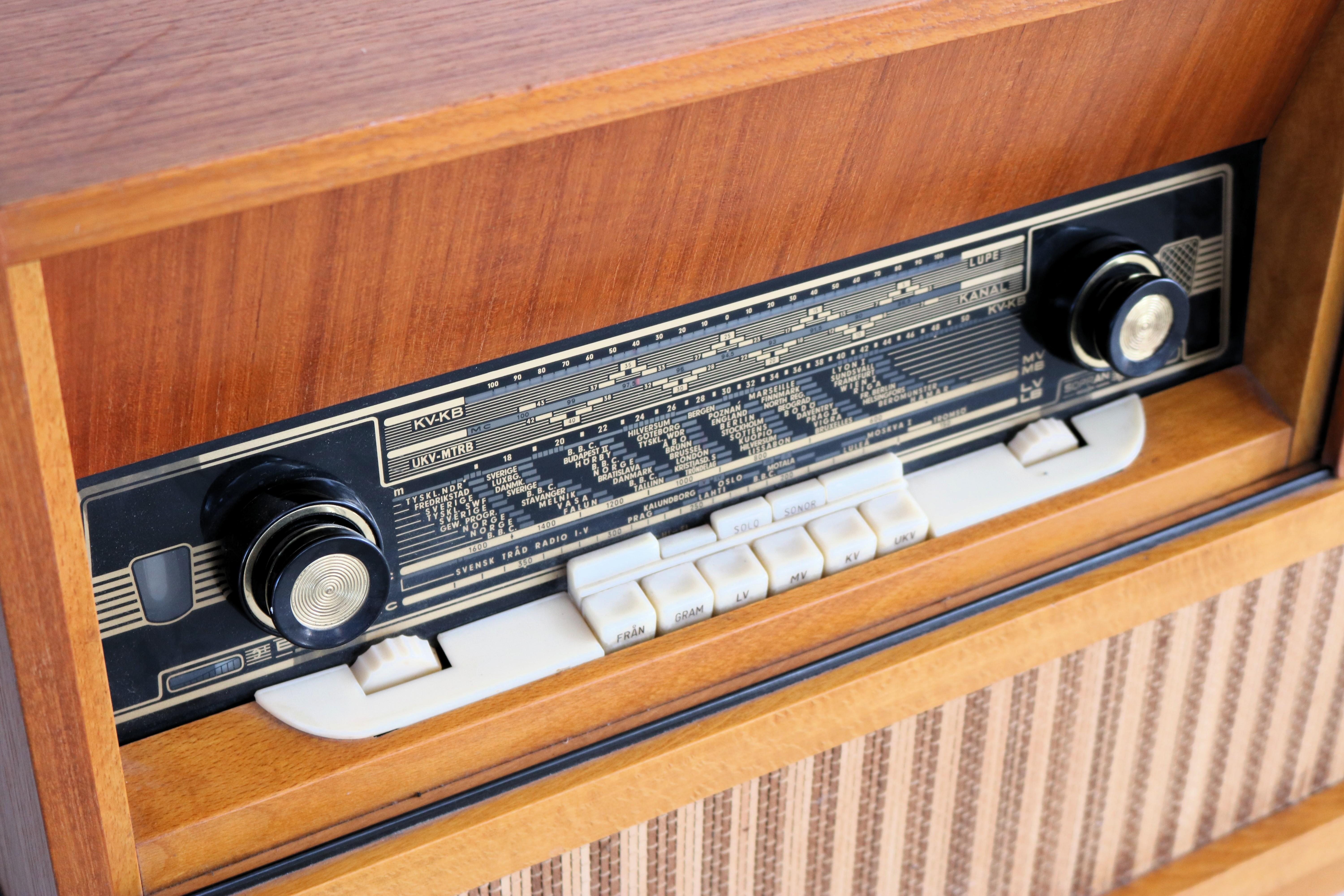 Mid-20th Century vintage audio furniture  radio  cabinet  1960s  Sweden For Sale