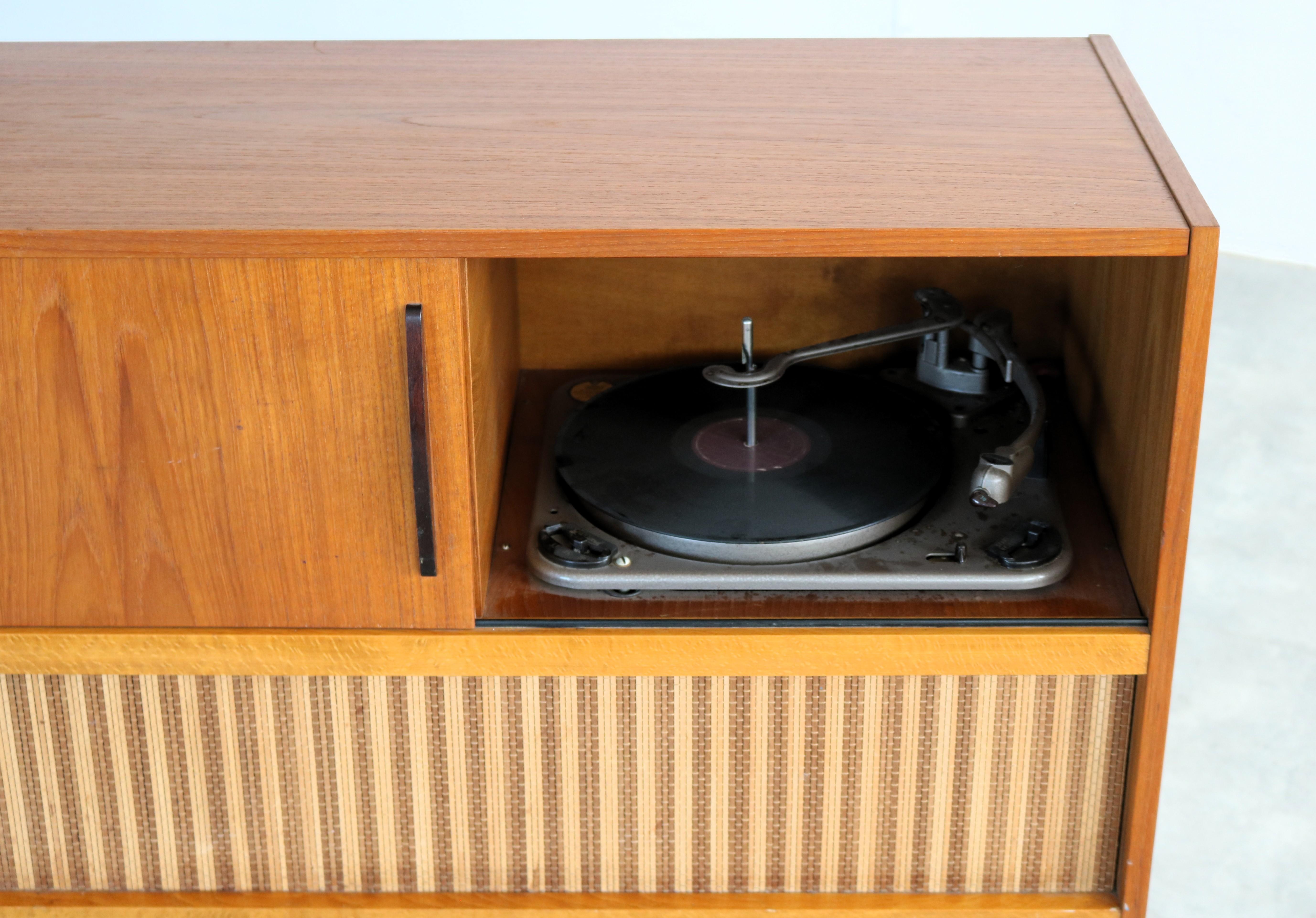 Oak vintage audio furniture  radio  cabinet  1960s  Sweden For Sale