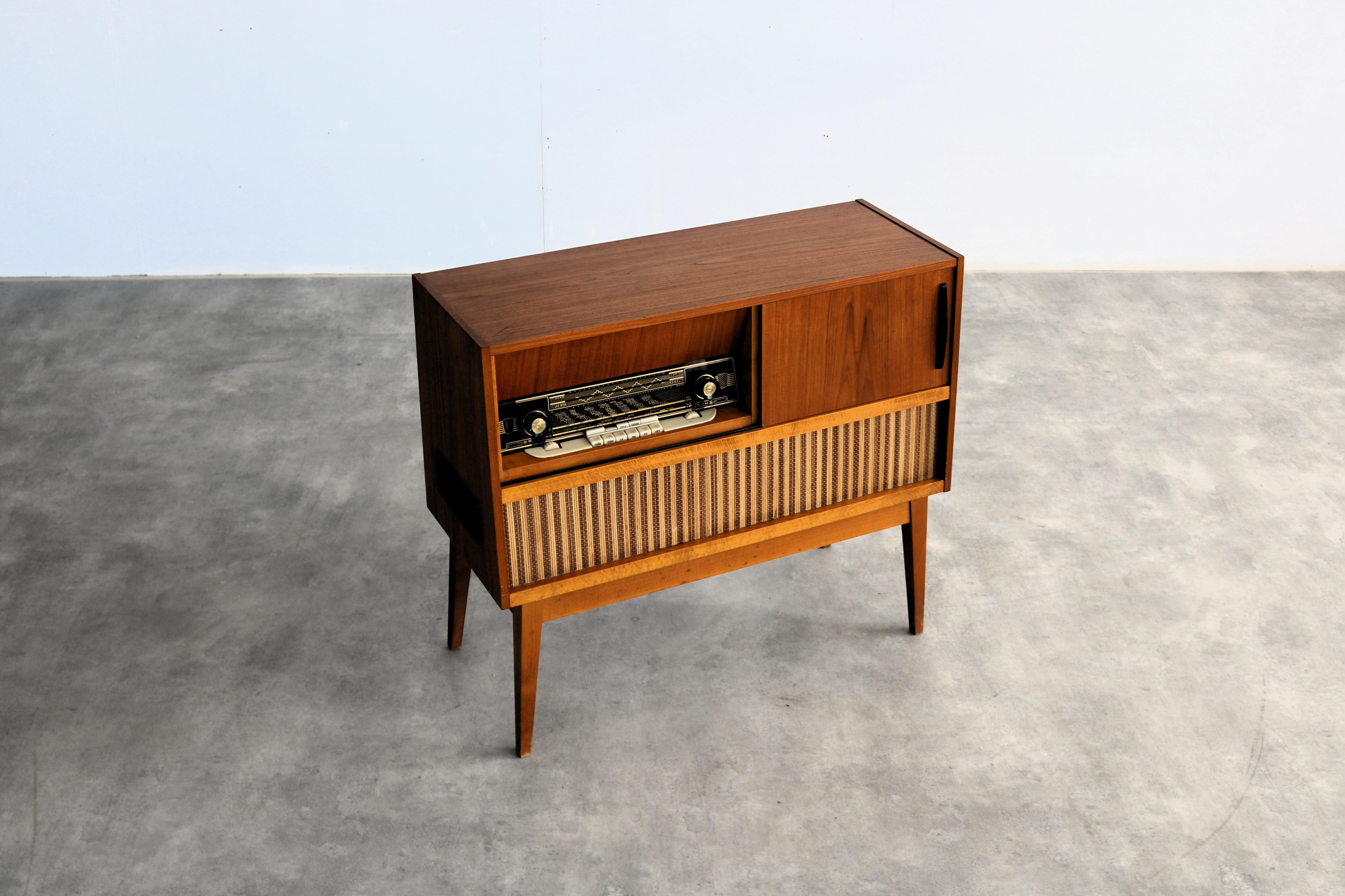 vintage audio furniture  radio  cabinet  1960s  Sweden For Sale 3
