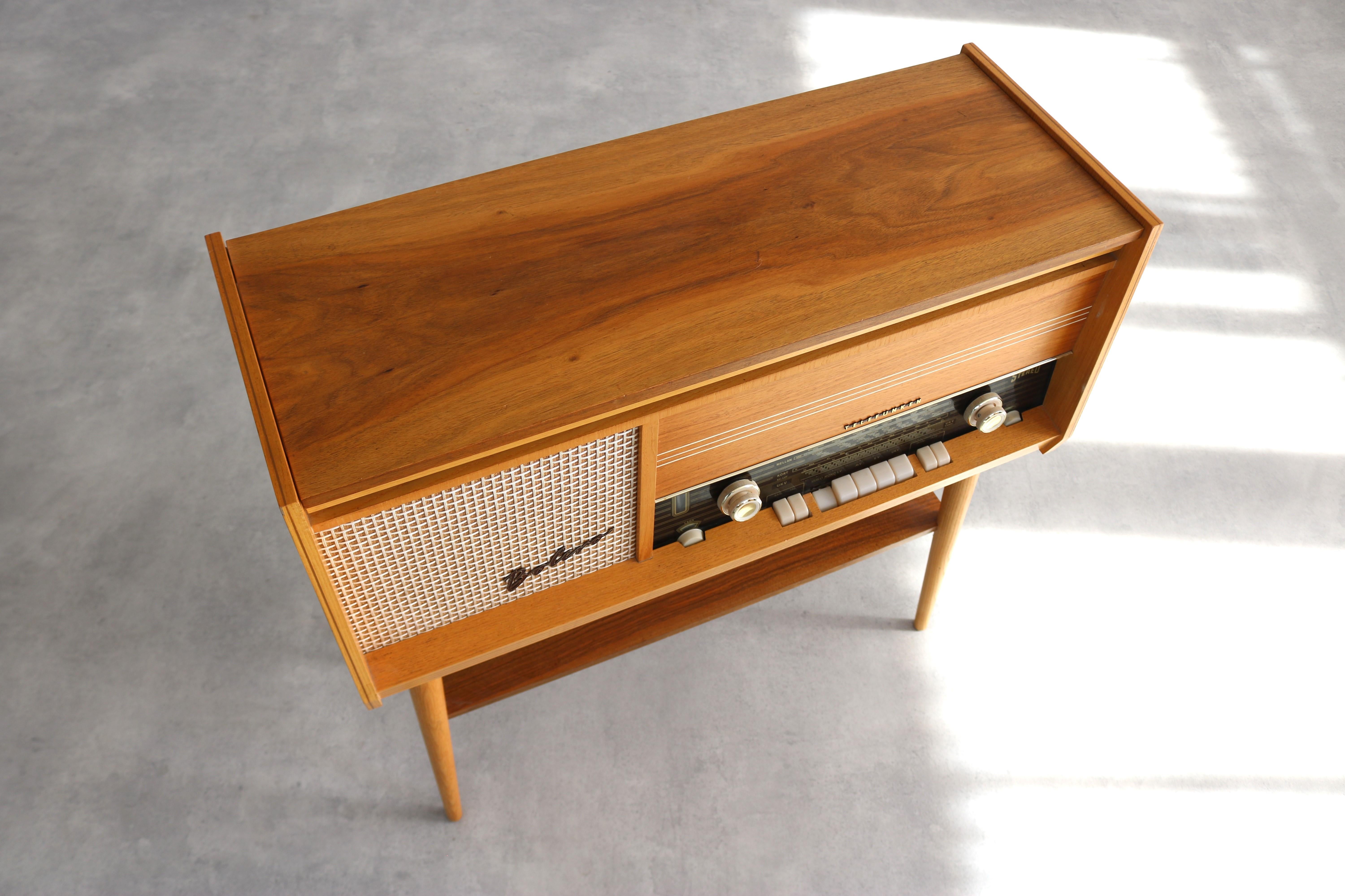 Mid-20th Century vintage audio furniture  side table  Telefunken  Sweden