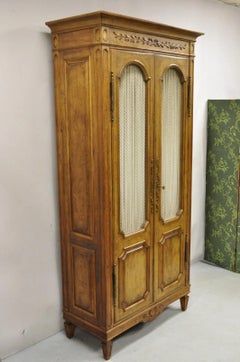 Vintage Auffray & Co French Country Provincial Tall Fruitwood Armoire Wardrobe
