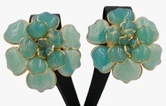 Vintage AUGUSTINE PARIS by Thierry Gripoix Camellia Clip-On Earrings, 1990s