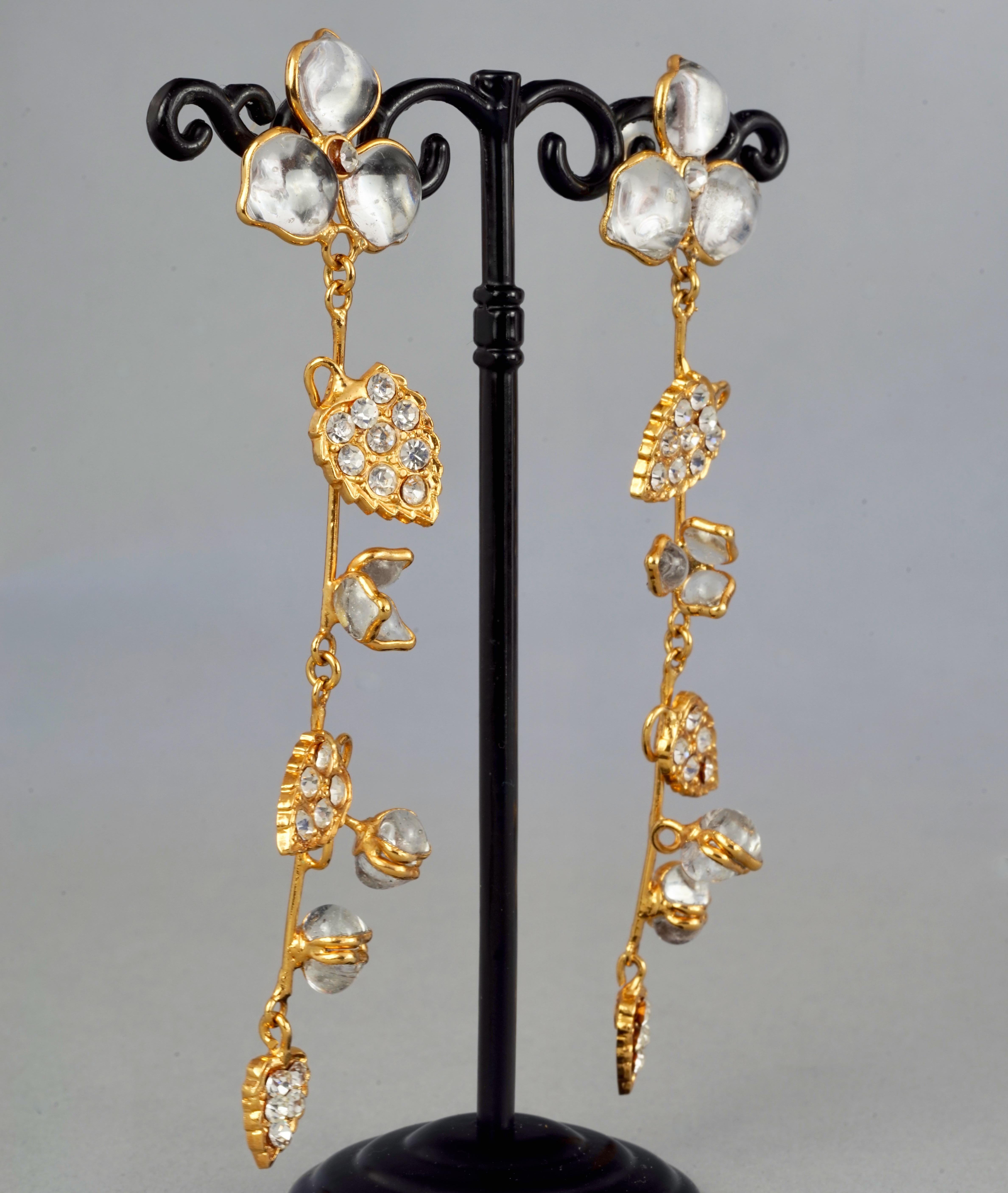 Vintage AUGUSTINE PARIS by Thierry GRIPOIX Flower Vine Dangling Earrings For Sale 1