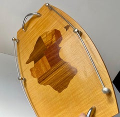 Bandeja de servir Vintage Australian Intarsia de Australian Mulga, años 70