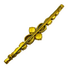 Vintage AUSTRIA gold tone sapphire blue rhinestones designer brooch