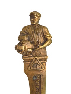Vintage Austrian Art Deco Industrial Worker Bronze or Brass Letter Opener, 1930s